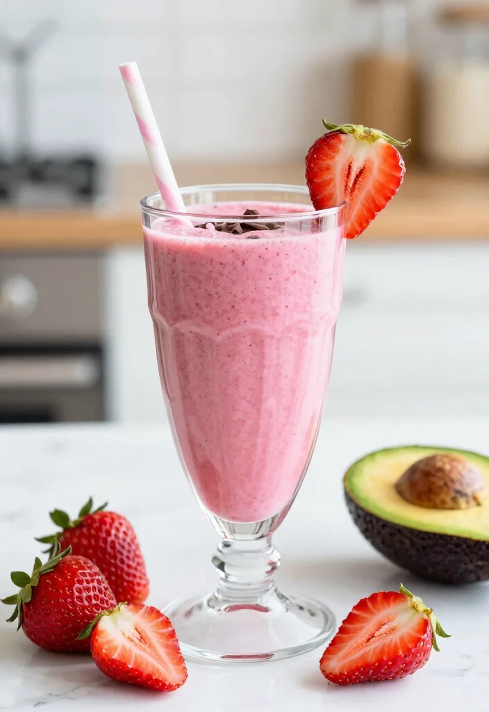 16 Chocolate Avocado Smoothie Recipes Dairy Free - 4. Chocolate Avocado Strawberry Smoothie 1