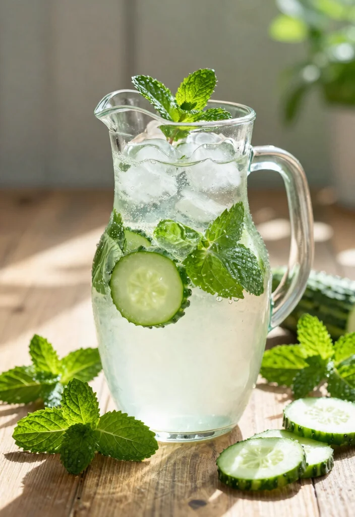 16 Cortisol Detox Drink Recipes That Support Stress Balance and Daily Calm - 7. Minty Cucumber Infused Water 1
