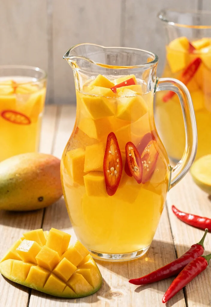 16 Detox Water Recipes for Glowing Skin and Hair with Simple Beauty Ingredients - 14. Mango & Chili Detox Water 1