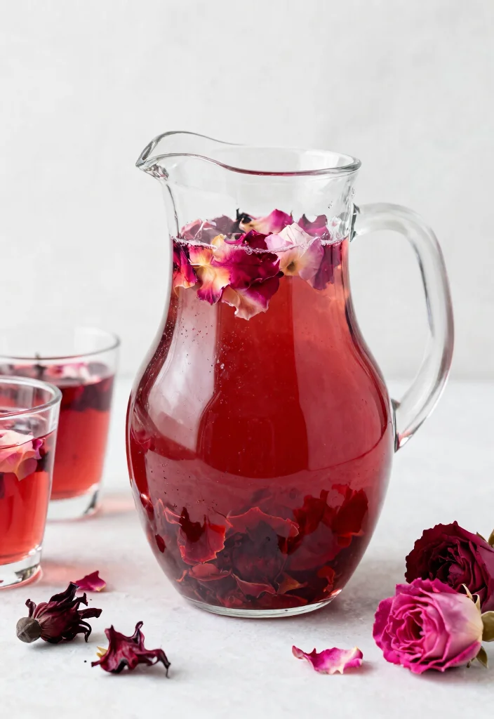 16 Detox Water Recipes for Glowing Skin and Hair with Simple Beauty Ingredients - 15. Hibiscus & Rose Detox Water 1
