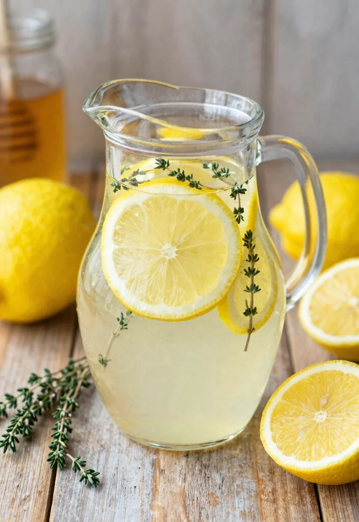 16 Detox Water Recipes in Winter Using Warm Spices and Seasonal Fruits - 12. Honey Lemon Thyme Detox Water 1