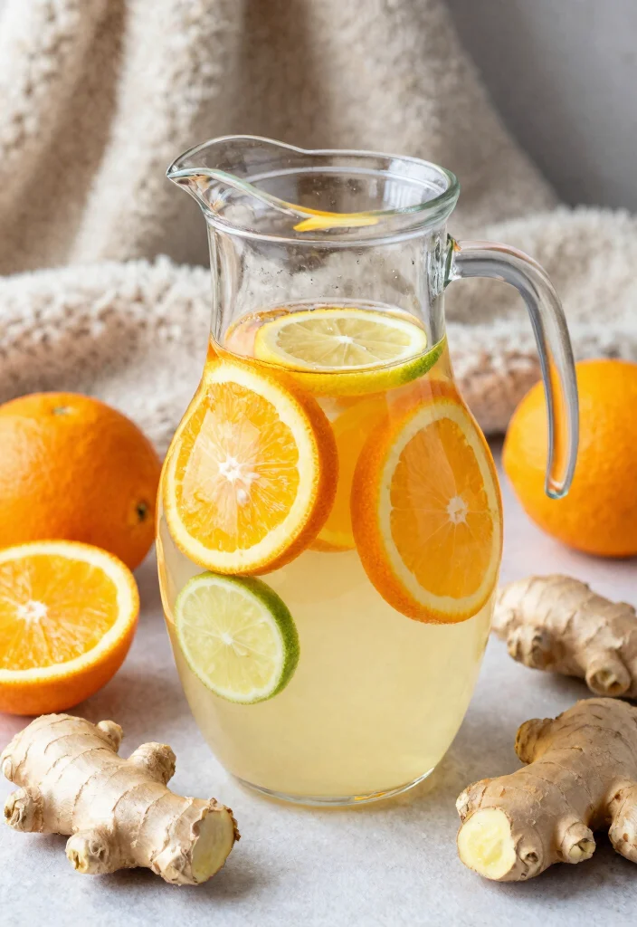16 Detox Water Recipes in Winter Using Warm Spices and Seasonal Fruits - 2. Ginger Citrus Detox Water 1