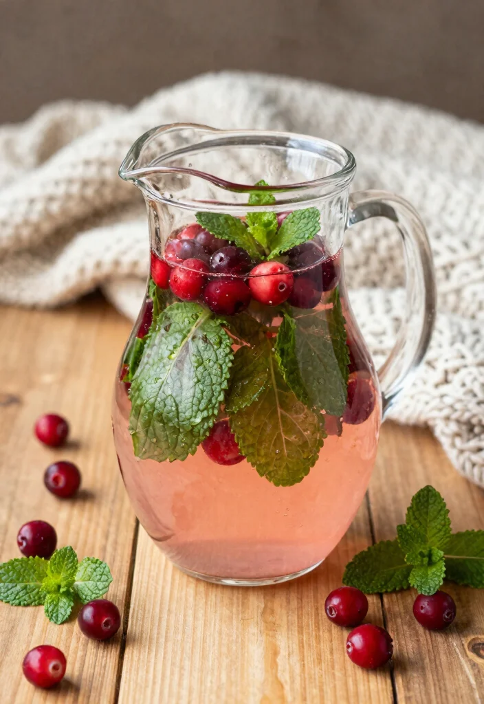 16 Detox Water Recipes in Winter Using Warm Spices and Seasonal Fruits - 4. Cranberry Mint Detox Water 1