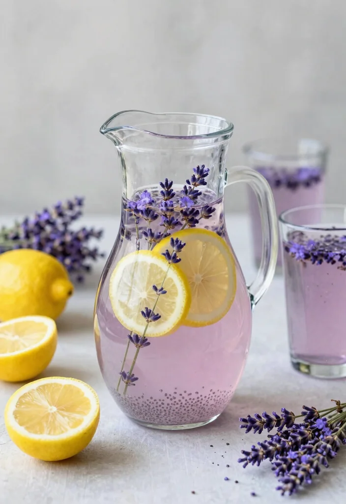 16 Detox Water Recipes with Chia Seeds for Fiber, Hydration, and Satiety - 10. Lavender Lemon Chia Water 1