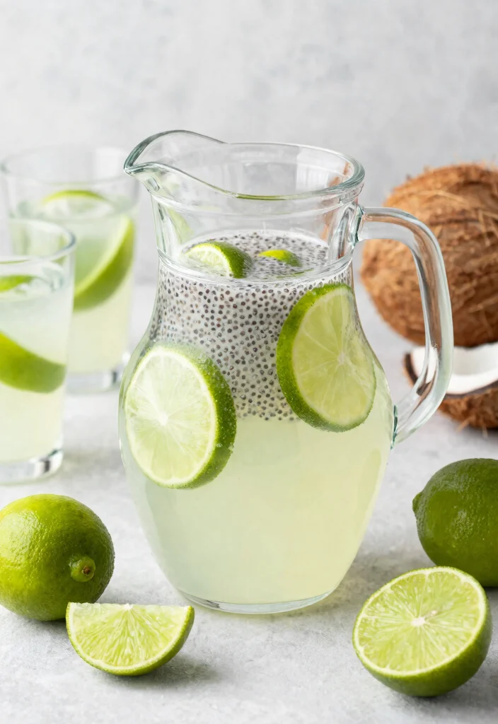 16 Detox Water Recipes with Chia Seeds for Fiber, Hydration, and Satiety - 16. Coconut Lime Chia Detox Water 1