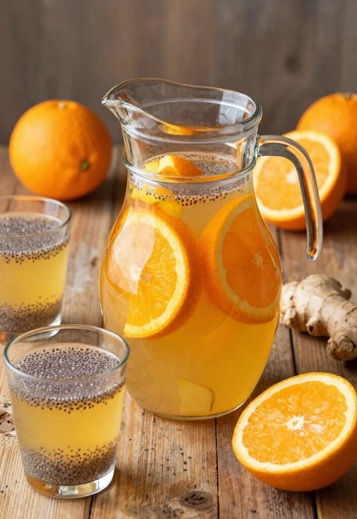 16 Detox Water Recipes with Chia Seeds for Fiber, Hydration, and Satiety - 5. Orange-Ginger Chia Detox Water 1