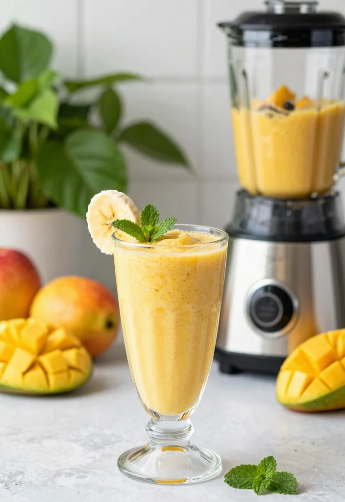 16 Frozen Mango Smoothie Recipes Thick and Cold - Classic Mango Banana Smoothie 1