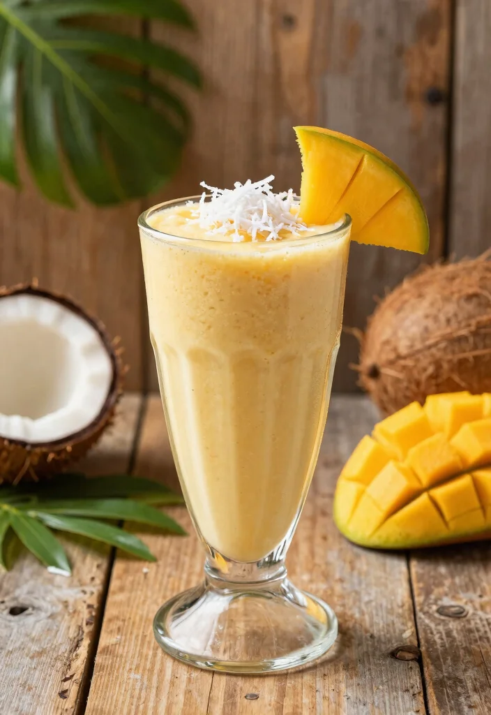 16 Frozen Mango Smoothie Recipes Thick and Cold - Creamy Mango Coconut Smoothie 1