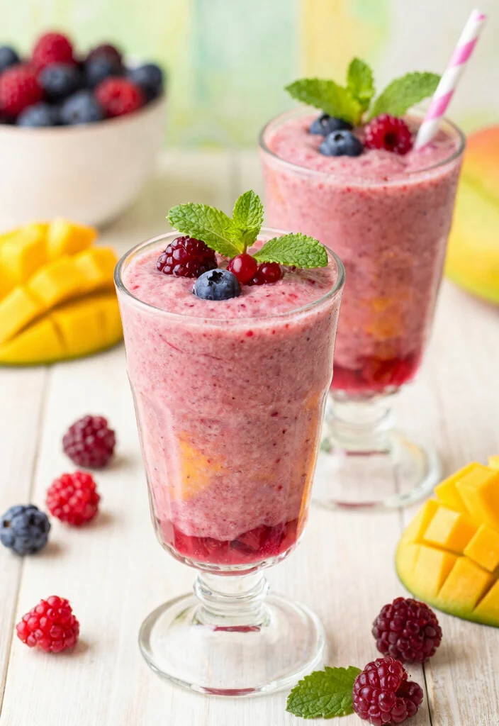 16 Frozen Mango Smoothie Recipes Thick and Cold - Mango Berry Blast Smoothie 1