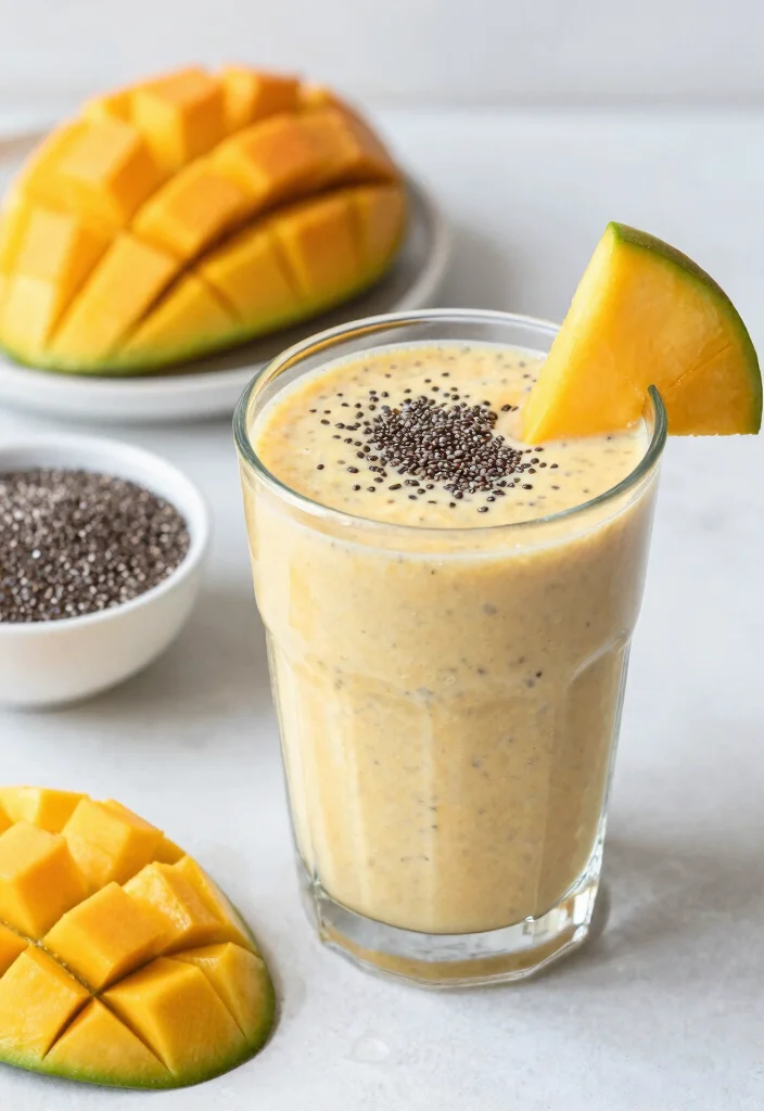 16 Frozen Mango Smoothie Recipes Thick and Cold - Mango Chia Seed Smoothie 1