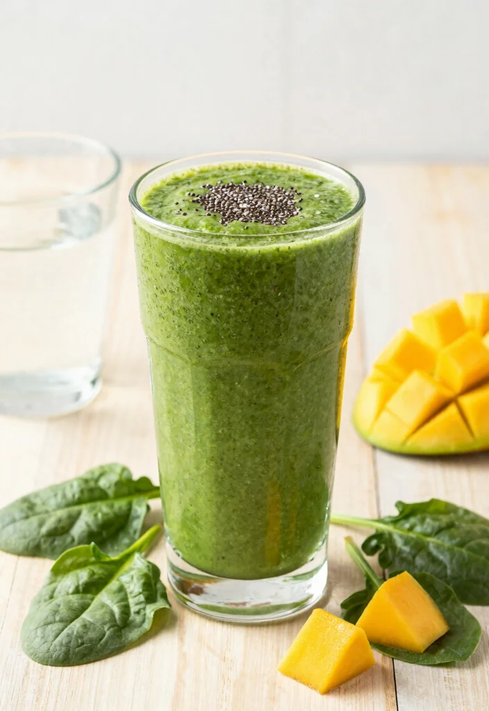 16 Frozen Mango Smoothie Recipes Thick and Cold - Mango Spinach Power Smoothie 1