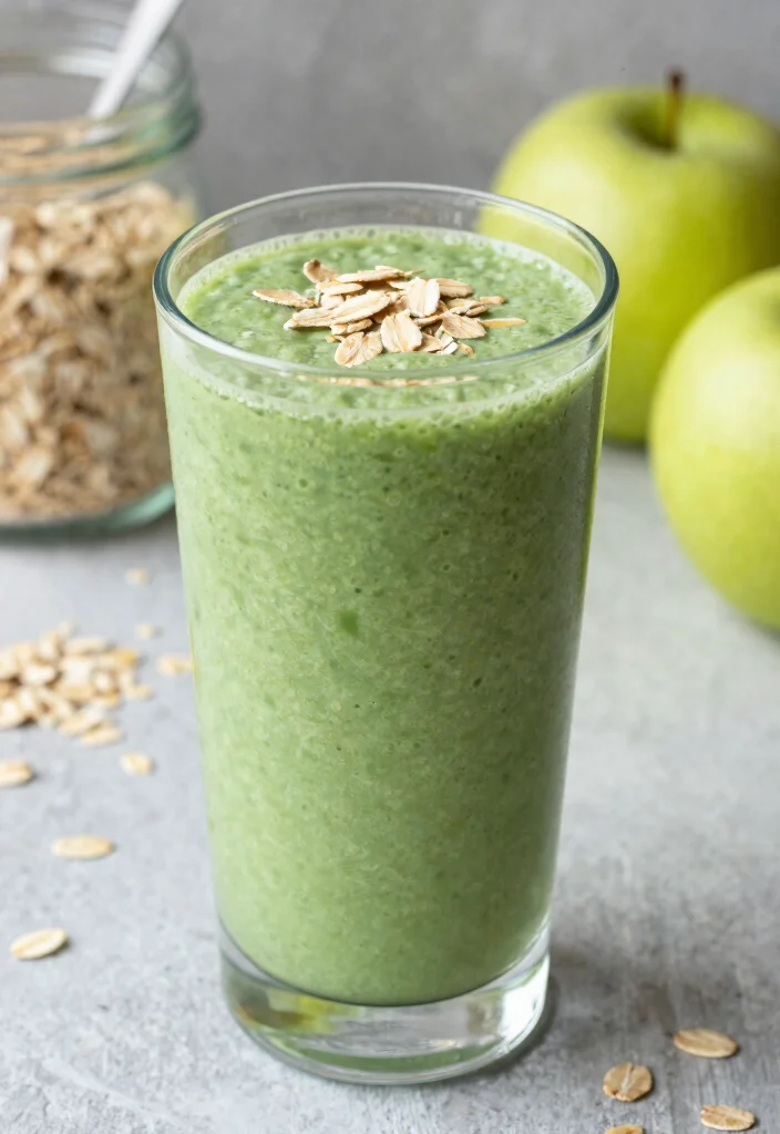 16 Green Apple Smoothie Recipes Refreshing and Light - 10. Green Apple Oatmeal Smoothie 1