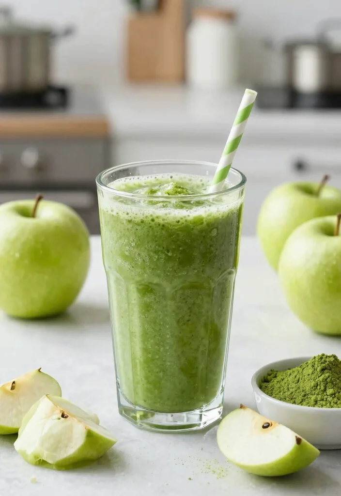 16 Green Apple Smoothie Recipes Refreshing and Light - 11. Green Apple Matcha Smoothie 1