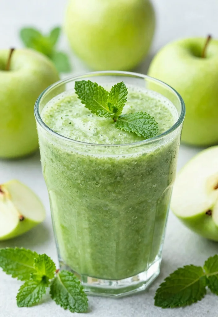 16 Green Apple Smoothie Recipes Refreshing and Light - 16. Green Apple and Mint Smoothie 1