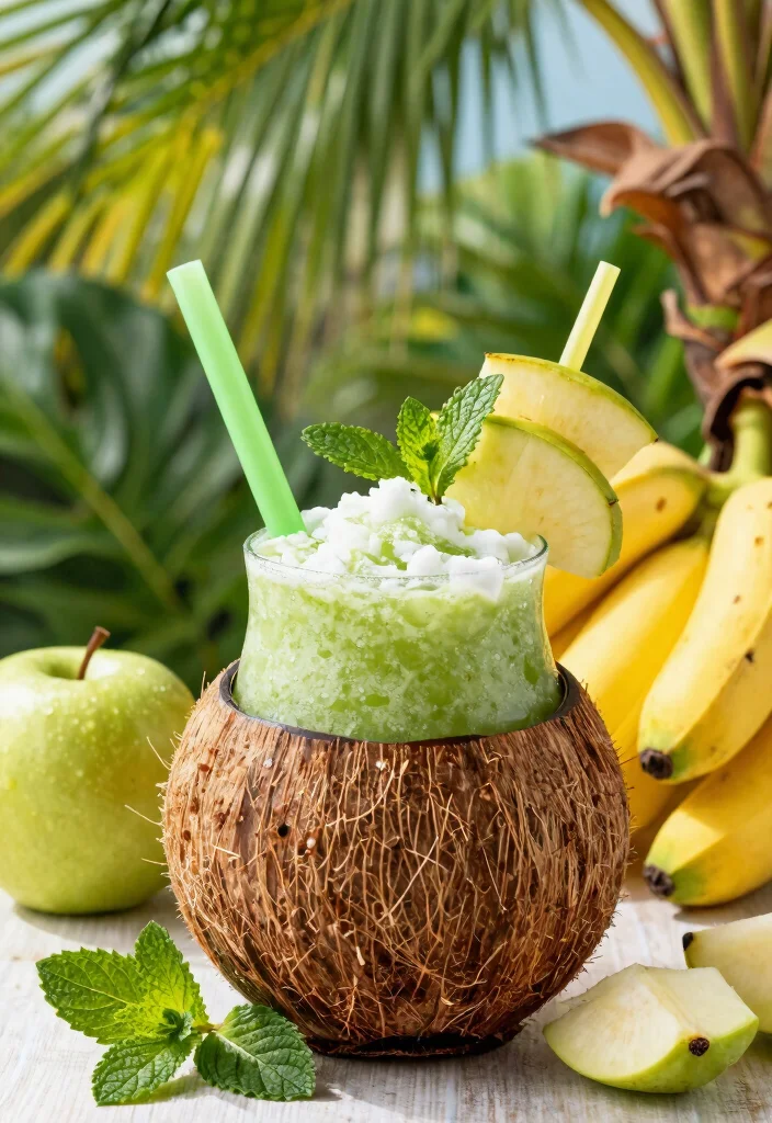 16 Green Apple Smoothie Recipes Refreshing and Light - 2. Tropical Green Apple Banana Smoothie 1