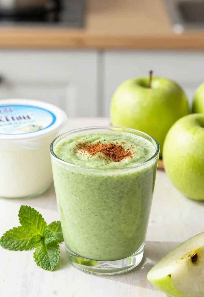 16 Green Apple Smoothie Recipes Refreshing and Light - 5. Green Apple Yogurt Smoothie 1