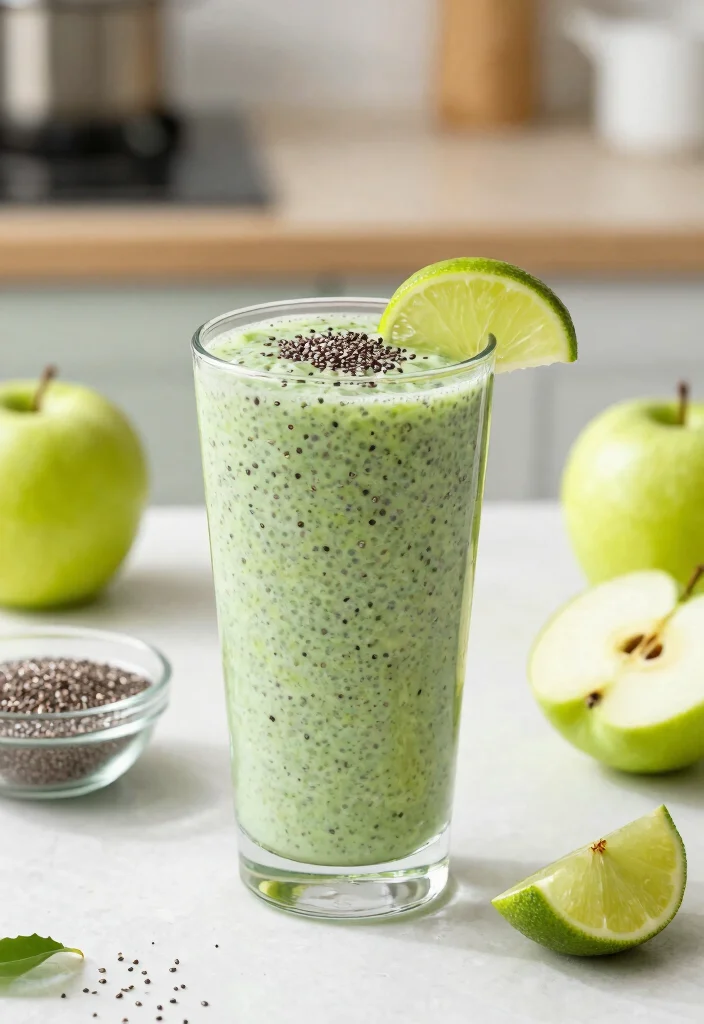 16 Green Apple Smoothie Recipes Refreshing and Light - 7. Green Apple Chia Seed Smoothie 1