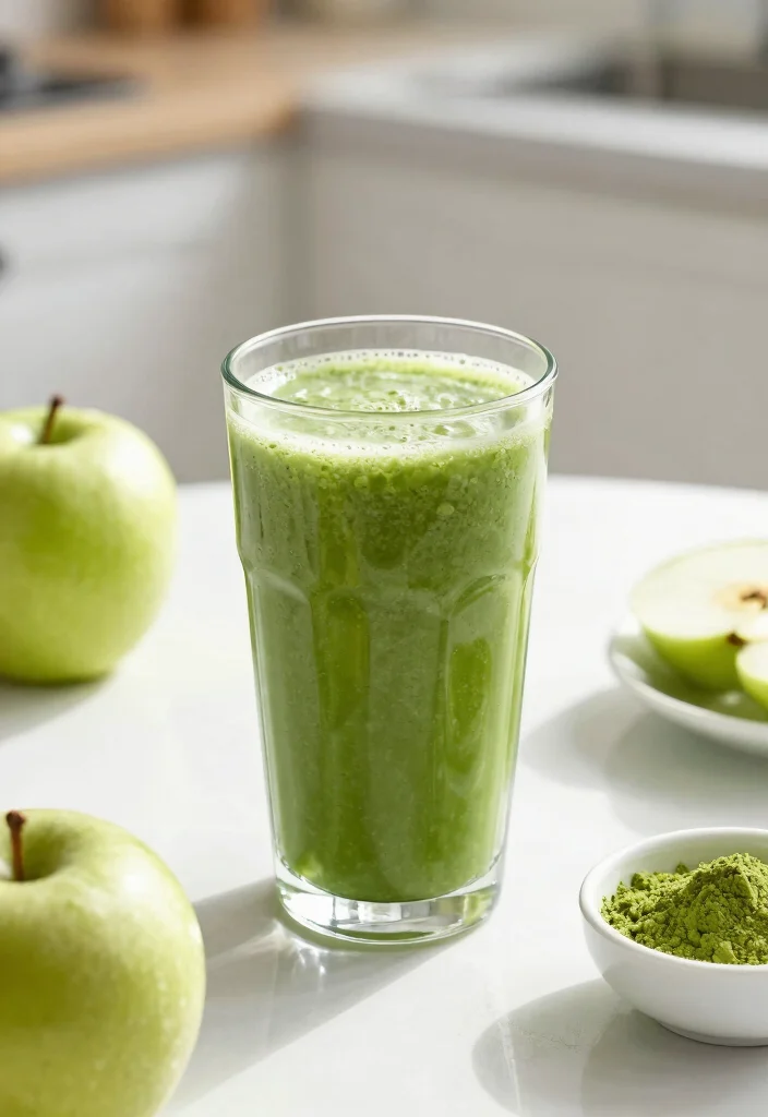 16 Healthy Apple Smoothie Recipes with Fiber - 13. Apple Matcha Smoothie 1