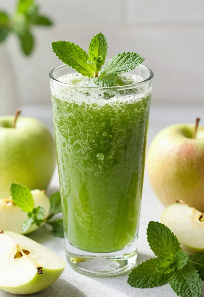 16 Healthy Apple Smoothie Recipes with Fiber - 16. Apple Mint Smoothie 1