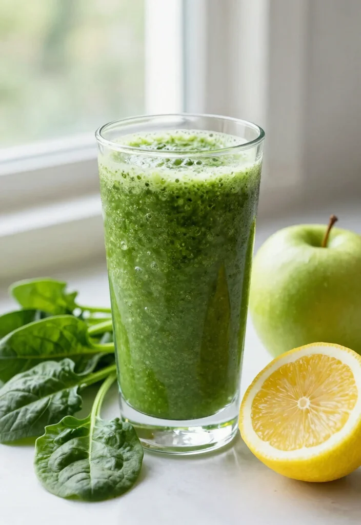 16 Healthy Apple Smoothie Recipes with Fiber - 2. Green Apple Spinach Smoothie 1