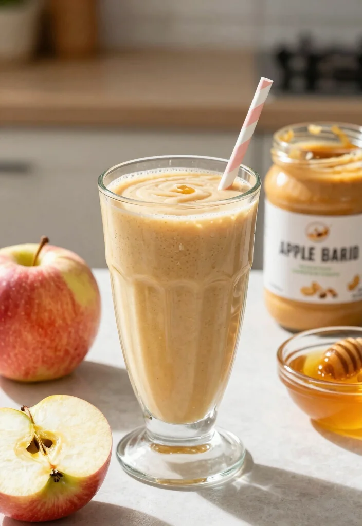 16 Healthy Apple Smoothie Recipes with Fiber - 6. Apple Peanut Butter Smoothie 1