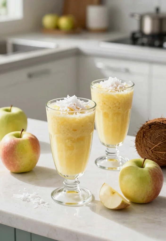 16 Healthy Apple Smoothie Recipes with Fiber - 7. Tropical Apple Coconut Smoothie 1