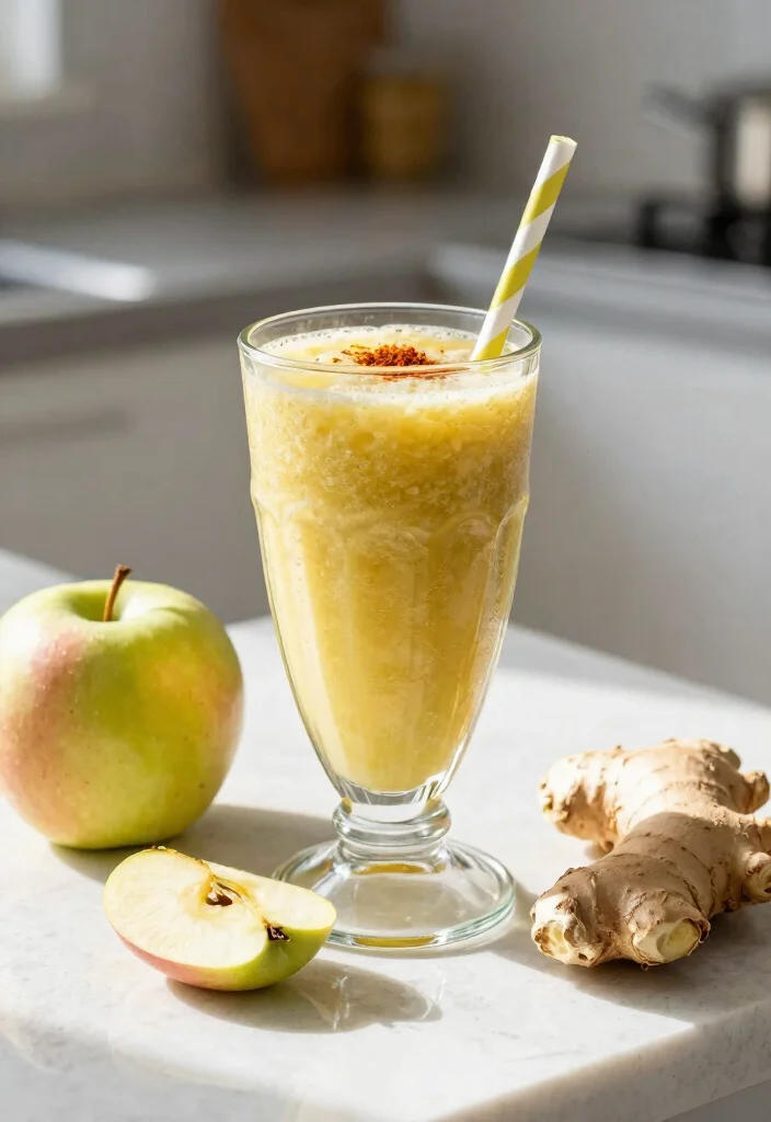 16 Healthy Apple Smoothie Recipes with Fiber - 8. Apple Ginger Zing Smoothie 1