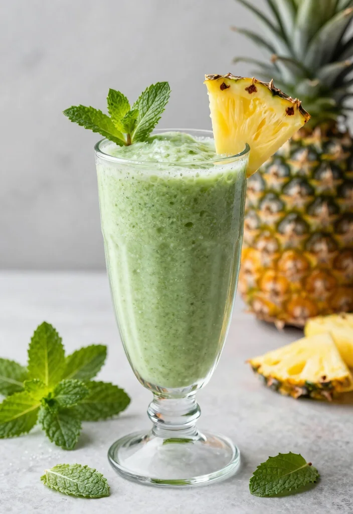 16 Heavy Metal Detox Smoothie Recipes Using Greens and Plant-Based Ingredients - 13. Tropical Green Mint Smoothie 1