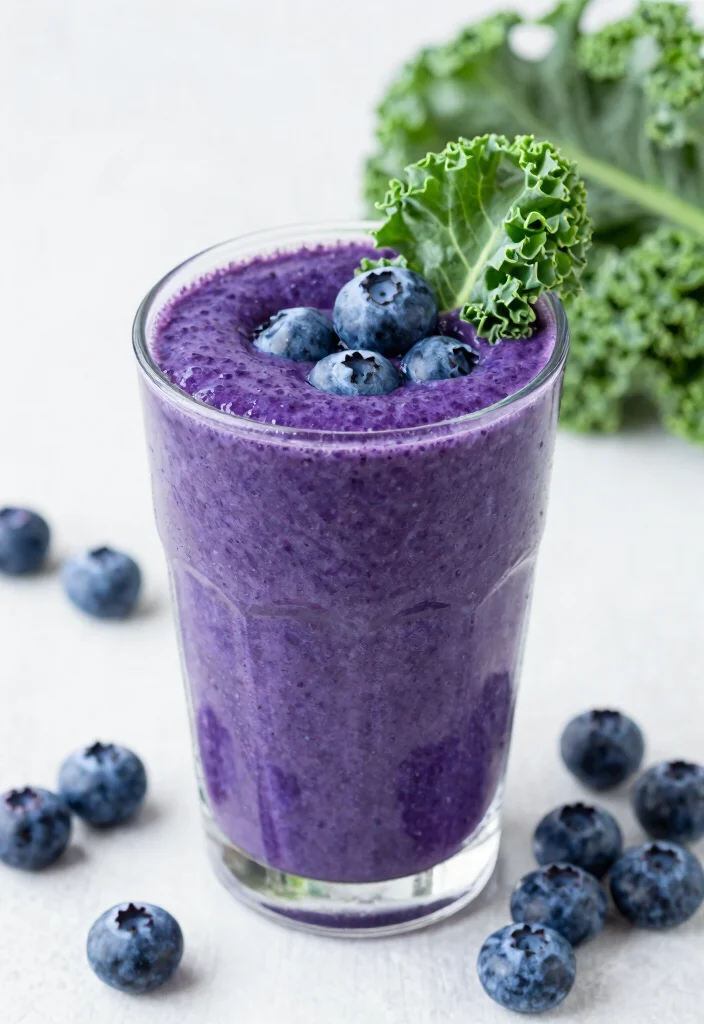 16 Heavy Metal Detox Smoothie Recipes Using Greens and Plant-Based Ingredients - 14. Blueberry & Kale Detox Smoothie 1
