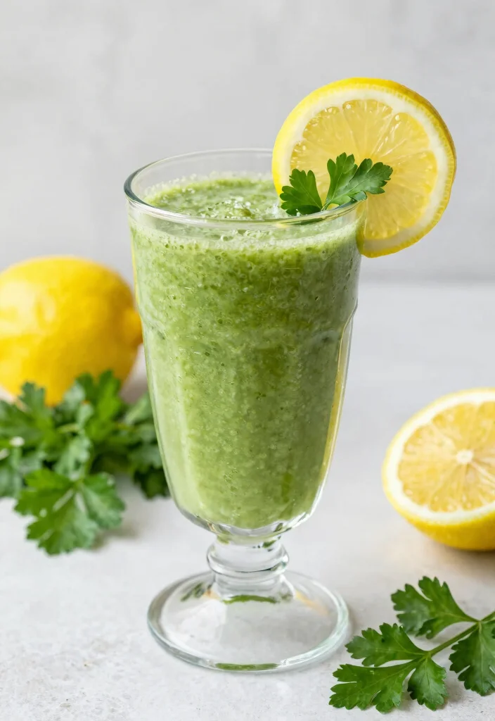 16 Heavy Metal Detox Smoothie Recipes Using Greens and Plant-Based Ingredients - 8. Parsley & Lemon Cleanse Smoothie 1