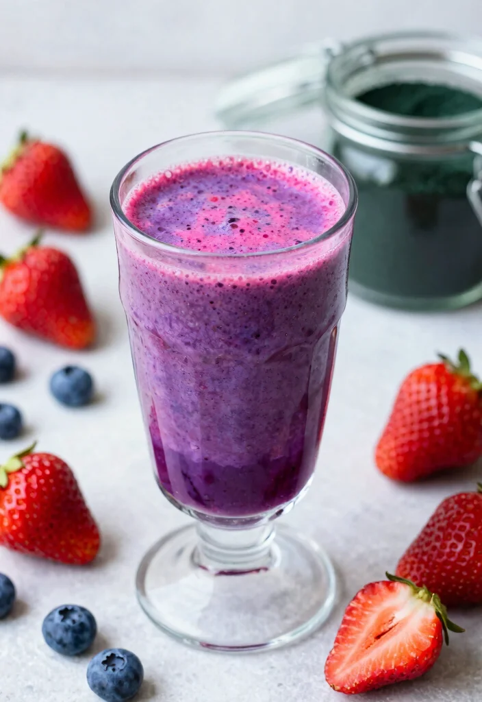 16 Heavy Metal Detox Smoothie Recipes Using Greens and Plant-Based Ingredients - 9. Spirulina & Berry Detox Smoothie 1