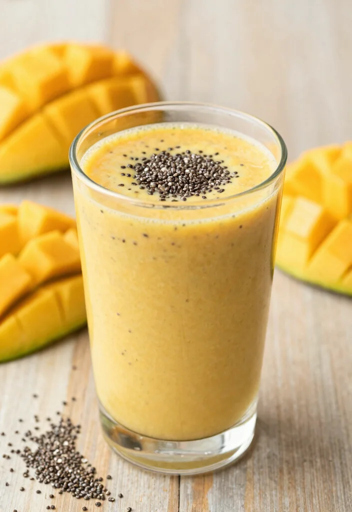 16 Mango Protein Smoothie Recipes for Post Workout - 11. Mango Chia Seed Protein Smoothie 1
