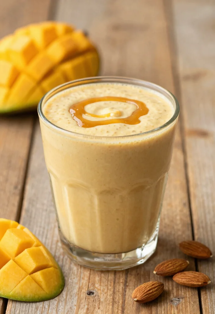 16 Mango Protein Smoothie Recipes for Post Workout - 12. Mango Almond Butter Protein Smoothie 1