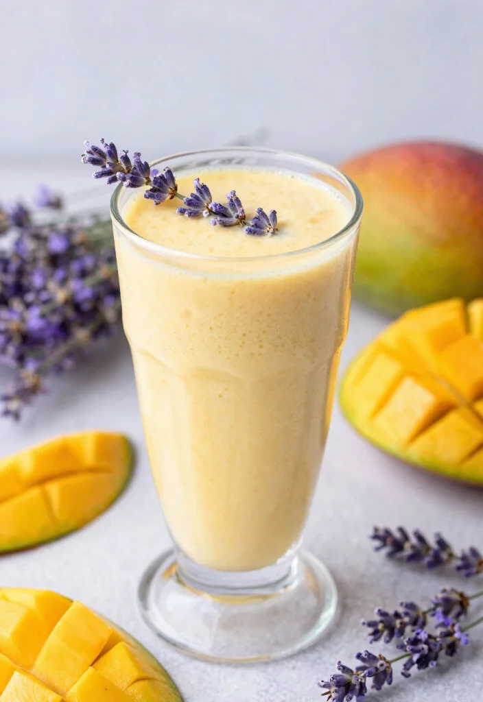 16 Mango Protein Smoothie Recipes for Post Workout - 16. Mango Lavender Protein Smoothie 1