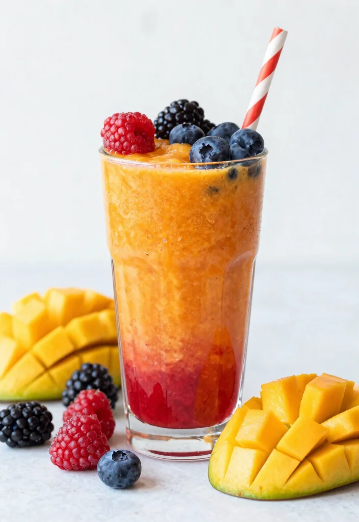 16 Mango Protein Smoothie Recipes for Post Workout - 7. Mango Berry Protein Smoothie 1