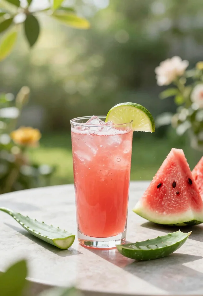 16 Watermelon Detox Juice Recipes for Summer Hydration and Light Refreshment - 16. Watermelon Aloe Vera Juice 1
