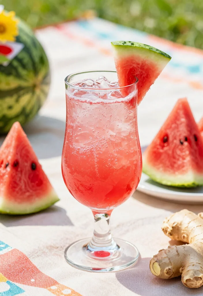 16 Watermelon Detox Juice Recipes for Summer Hydration and Light Refreshment - 7. Watermelon Ginger Sparkler 1