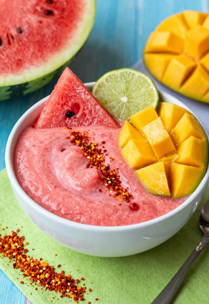 16 Watermelon Smoothie Bowl Recipes for Summer - 10. Spicy Watermelon Smoothie Bowl 1