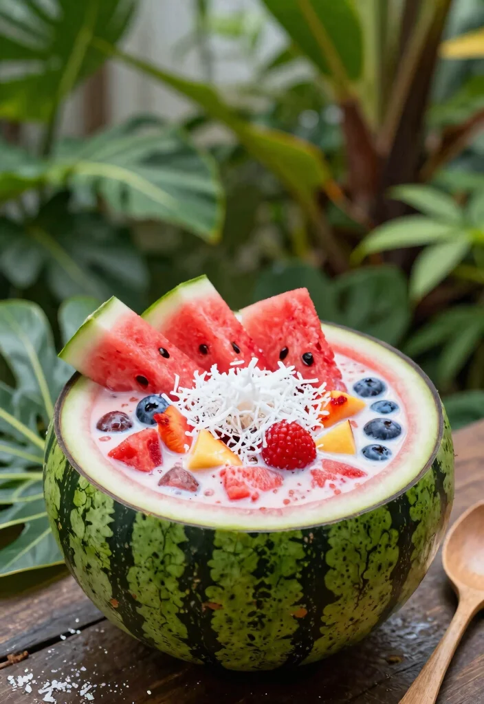 16 Watermelon Smoothie Bowl Recipes for Summer - 16. Watermelon Coconut Smoothie Bowl 1