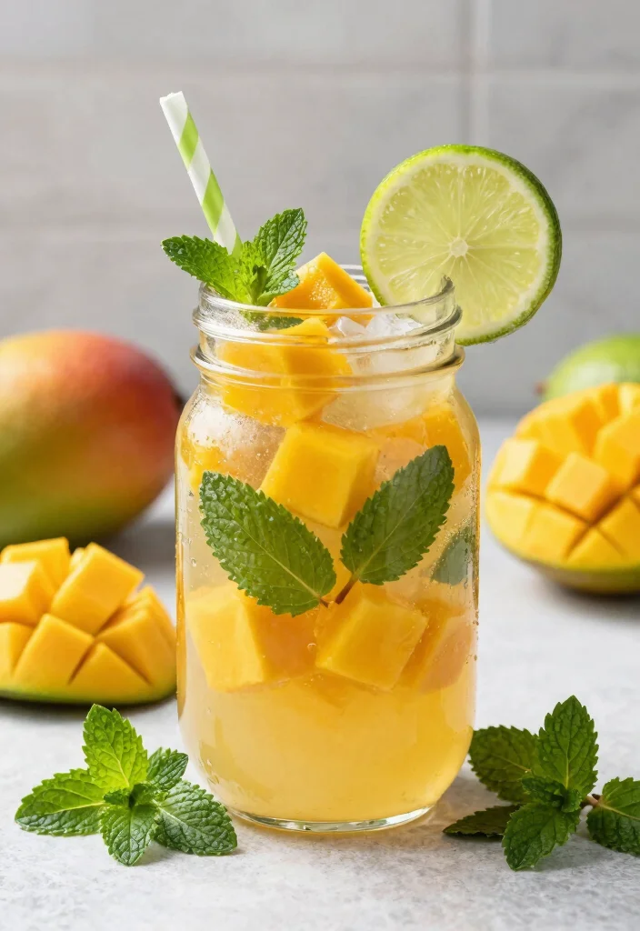 17 Aesthetic Detox Water Recipes Perfect for Pinterest, Jars, and Visual Inspiration - 17. Tropical Mango Mint Cooler 1