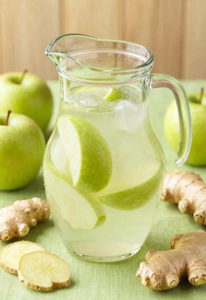 17 Aesthetic Detox Water Recipes Perfect for Pinterest, Jars, and Visual Inspiration - 8. Green Apple Ginger Splash 1