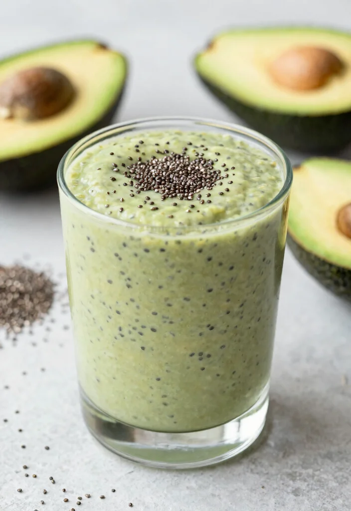 17 Avocado Smoothie Recipes for Healthy Fats - 12. Avocado Chia Seed Smoothie 1