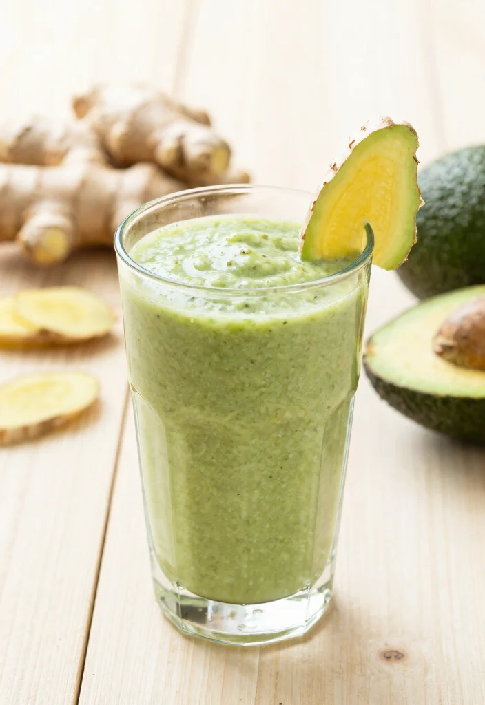 17 Avocado Smoothie Recipes for Healthy Fats - 13. Avocado Ginger Smoothie 1