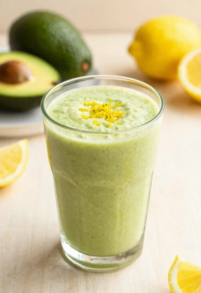 17 Avocado Smoothie Recipes for Healthy Fats - 14. Avocado Lemon Smoothie 1