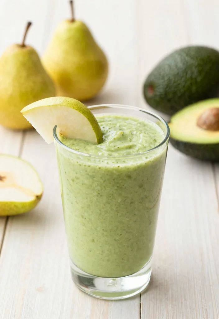 17 Avocado Smoothie Recipes for Healthy Fats - 16. Avocado Pear Smoothie 1