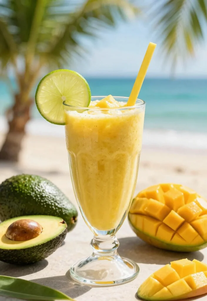 17 Avocado Smoothie Recipes for Healthy Fats - 2. Tropical Avocado Mango Smoothie 1
