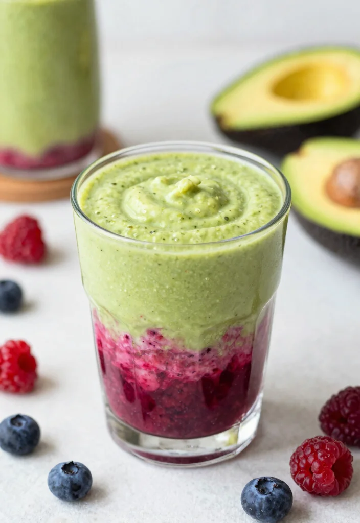 17 Avocado Smoothie Recipes for Healthy Fats - 4. Berry Avocado Smoothie 1