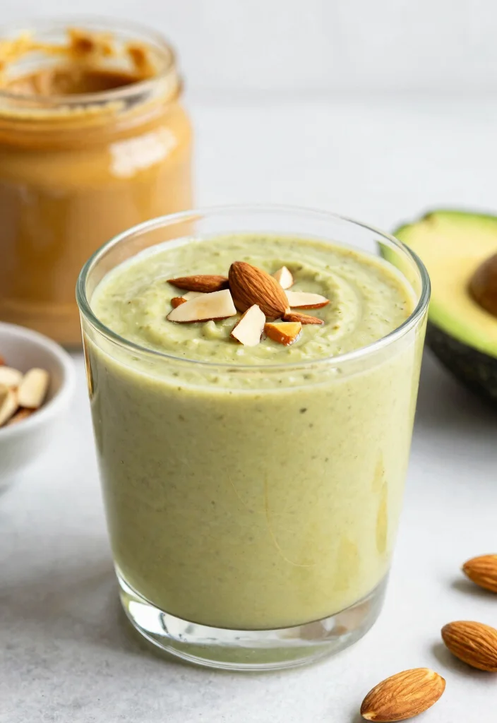 17 Avocado Smoothie Recipes for Healthy Fats - 7. Avocado and Almond Butter Smoothie 1