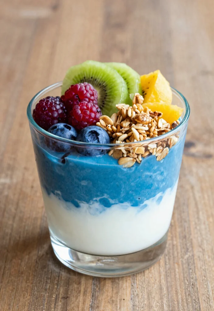 17 Blue Spirulina Smoothie Bowl Recipes Vibrant and Healthy - 15. Breakfast Parfait Blue Spirulina Bowl 1