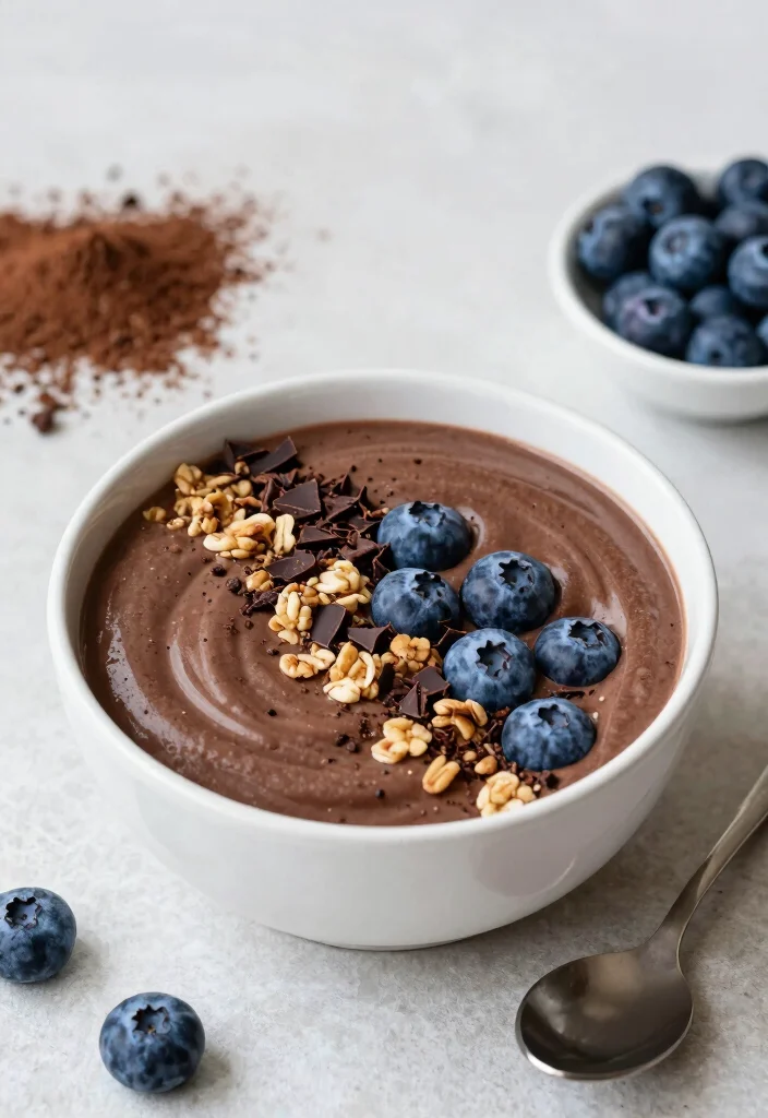 17 Blueberry Smoothie Bowl Recipes Rich in Antioxidants - 5. Chocolate Blueberry Smoothie Bowl 1